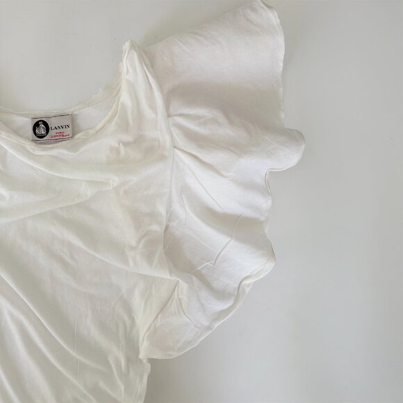 Lanvin tank with one ruffle lined sleeve ruffle_S - Picture 1 of 9